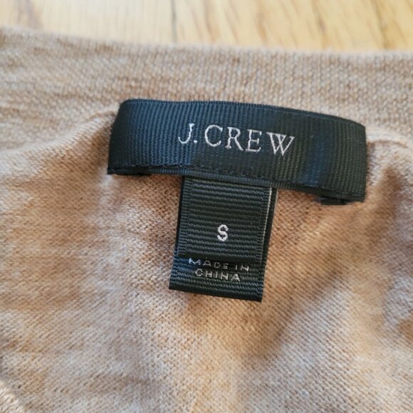 J.Crew Womens Button Cuff Camel V-Neck Knit Sweater S Cotton/Rayon/Nylon - Picture 5 of 8